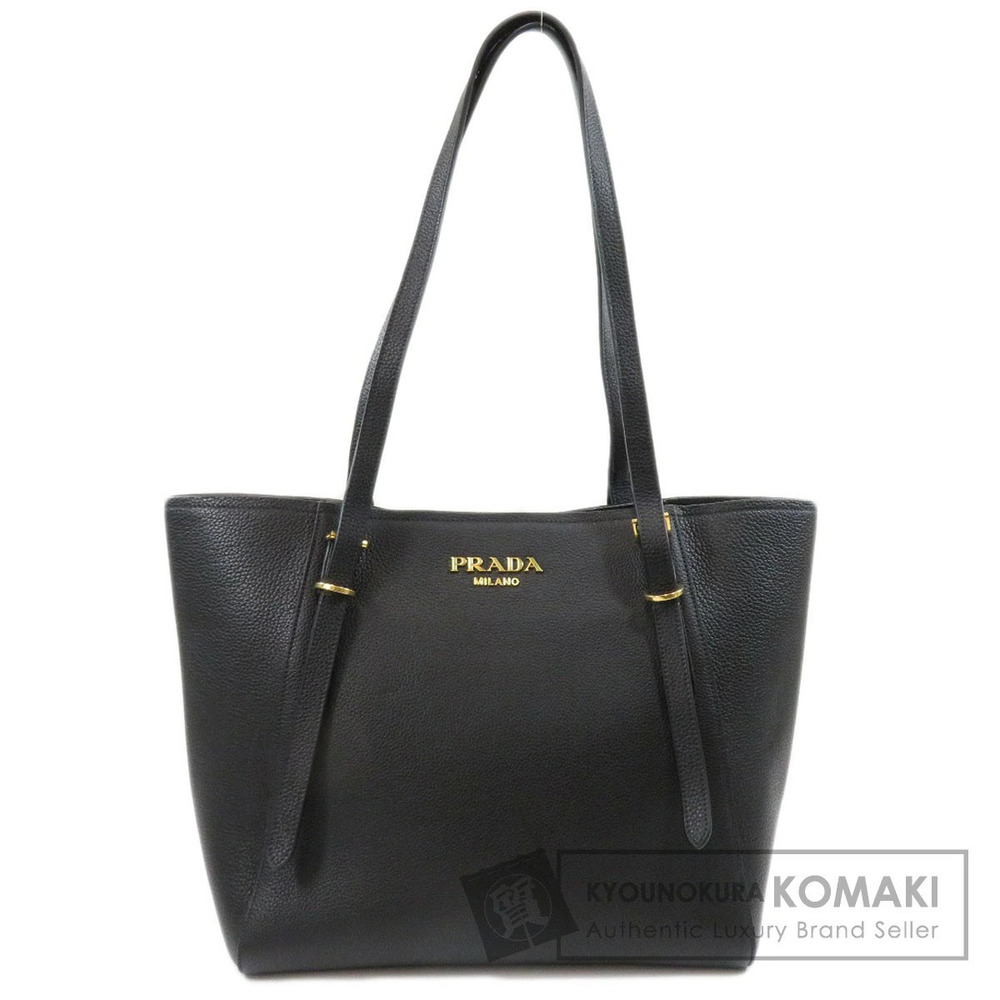 Prada Milano tote bag black grained leather